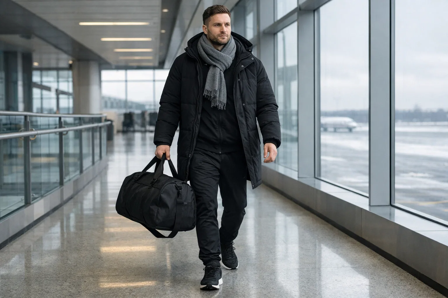 Giocatore di calcio con valigia simboleggia il mercato di gennaio