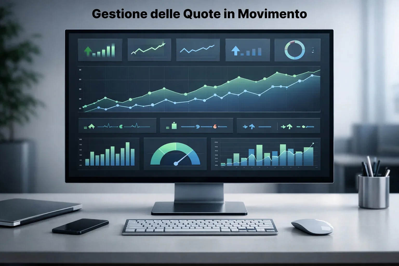 Schermo con grafici di andamento quote e analisi dati sportivi