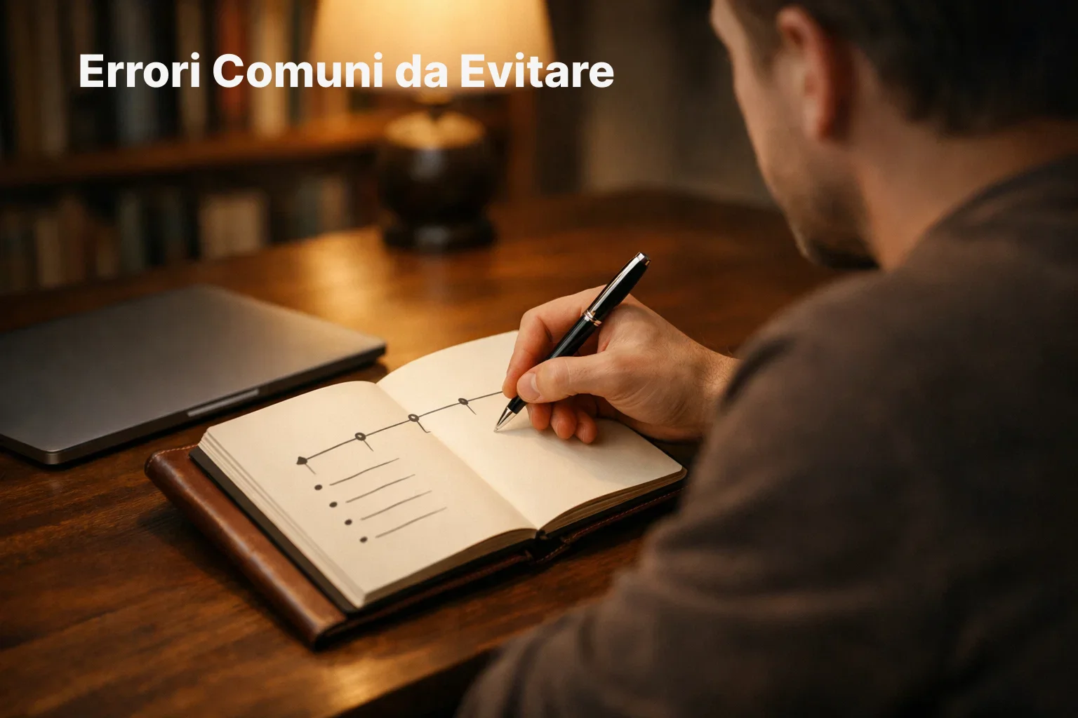 Persona che pianifica una strategia di scommesse con blocco note e penna